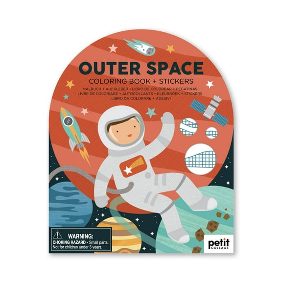 Coloring Book with Stickers Outer Space, (Hardcover)