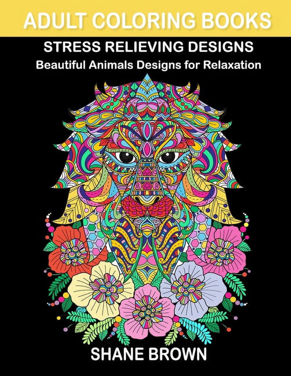 Coloring Books for Adults Stress Relieving Design Animals: Beautiful ...
