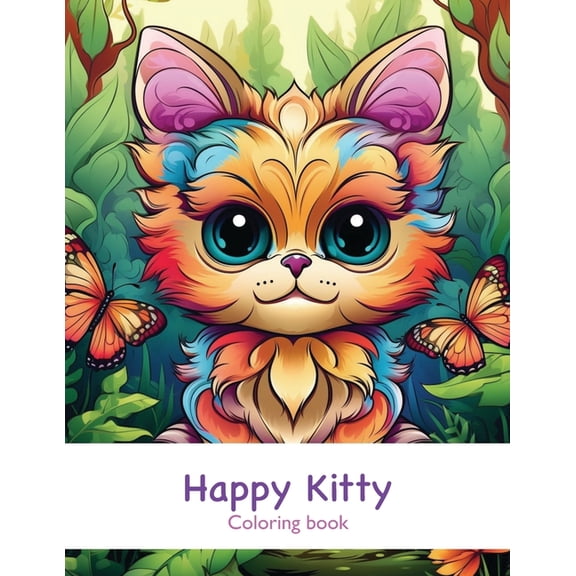 Coloring Books: Happy Kitty Coloring Book (Paperback)