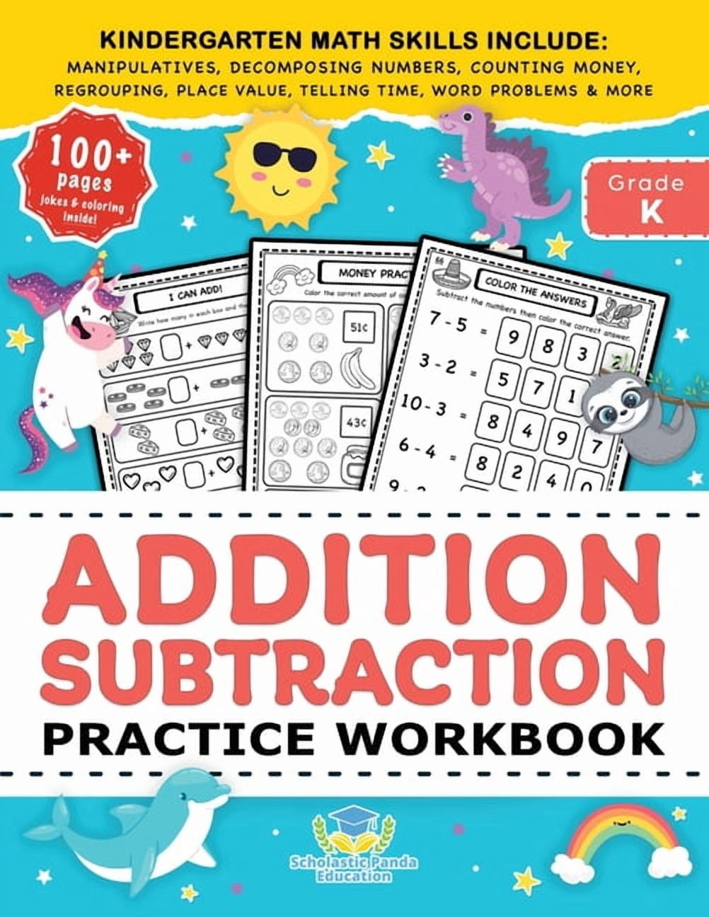 Scholastic Panda Coloring Books for Kids Addition Subtraction Practice ...