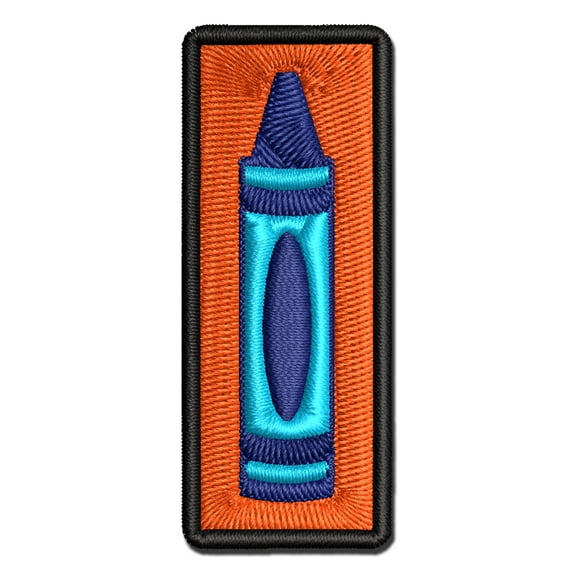 Coloring Crayon Applique Multi-Color Embroidered Hook & Loop Patch - 2.5 Inch Small