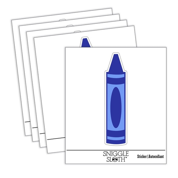 Coloring Crayon Car Window Bumper Water Bottle Phone Tablet Laptop Waterproof Vinyl Decal Sticker Set 5-Pack - Gloss Finish - 3.0"