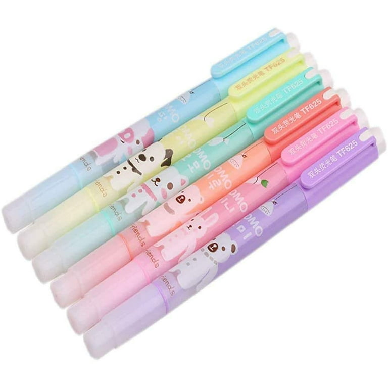 Coloring Double Tips Markers - Set of 6 Cute Novelty Cartoon
