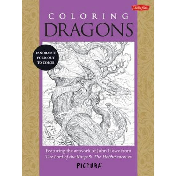Pre-Owned Coloring Dragons: Featuring the artwork of John Howe from The Lord of the Rings & The Hobbit movies (PicturaTM), 9781600583988, 1600583989, Paperback, Clr Csm edition