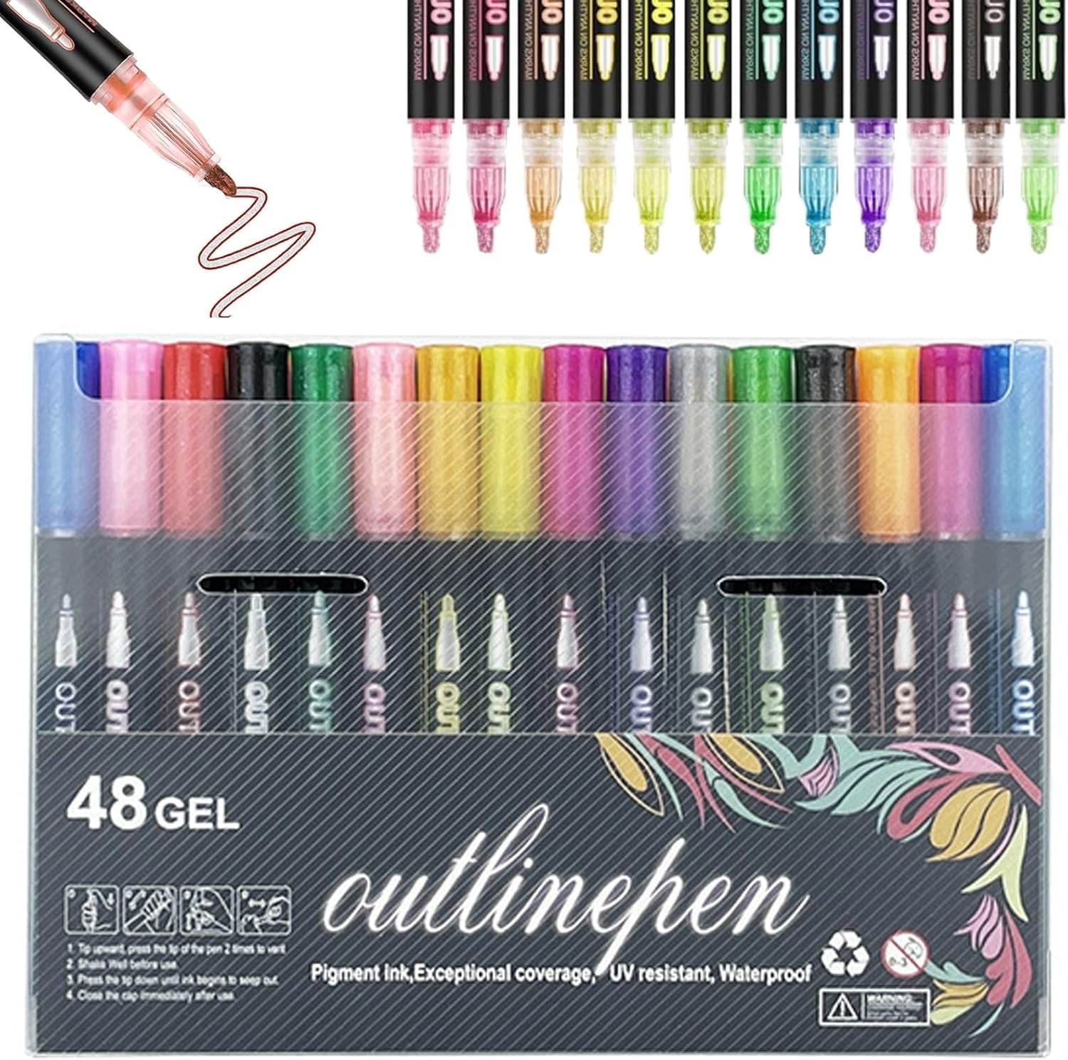 Coloring Lightstick Graffiti Highlighter Pens, Outline Markers Self ...