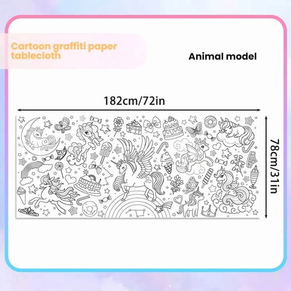 Coloring Poster Graffiti paper tablecloth thickened children's coloring painting party cartoon decorative disposable tablecloth
