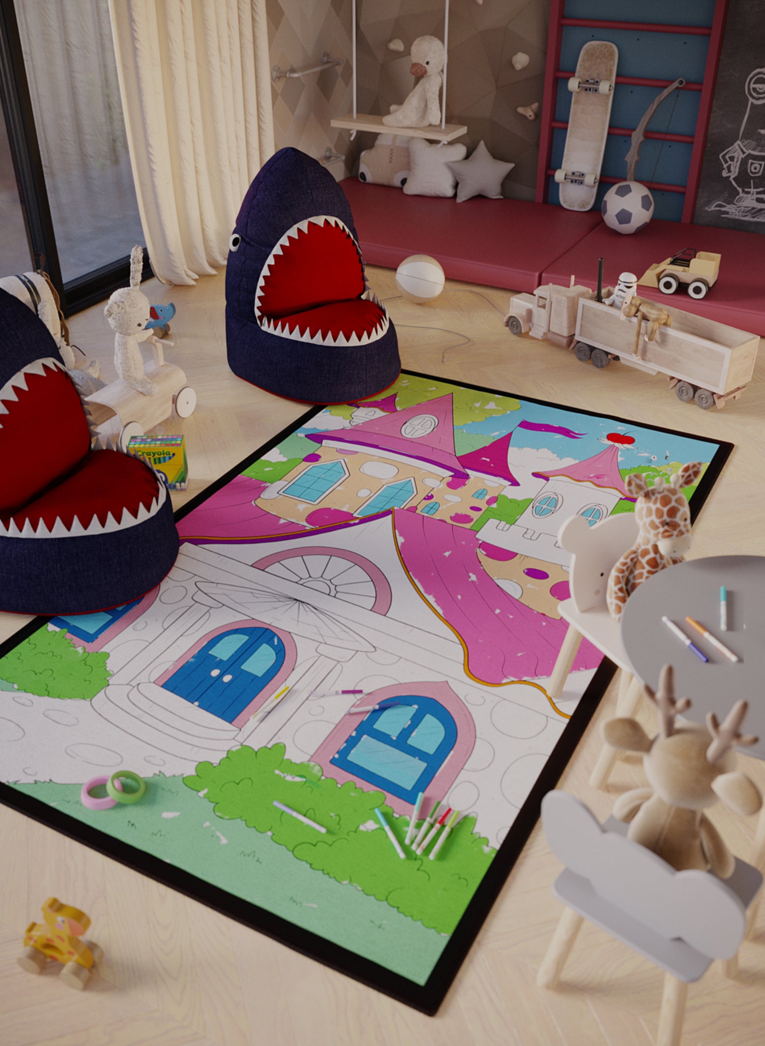 Coloring Rug Brand Fun Cherry Princess Cherry Cottage Coloring Rug