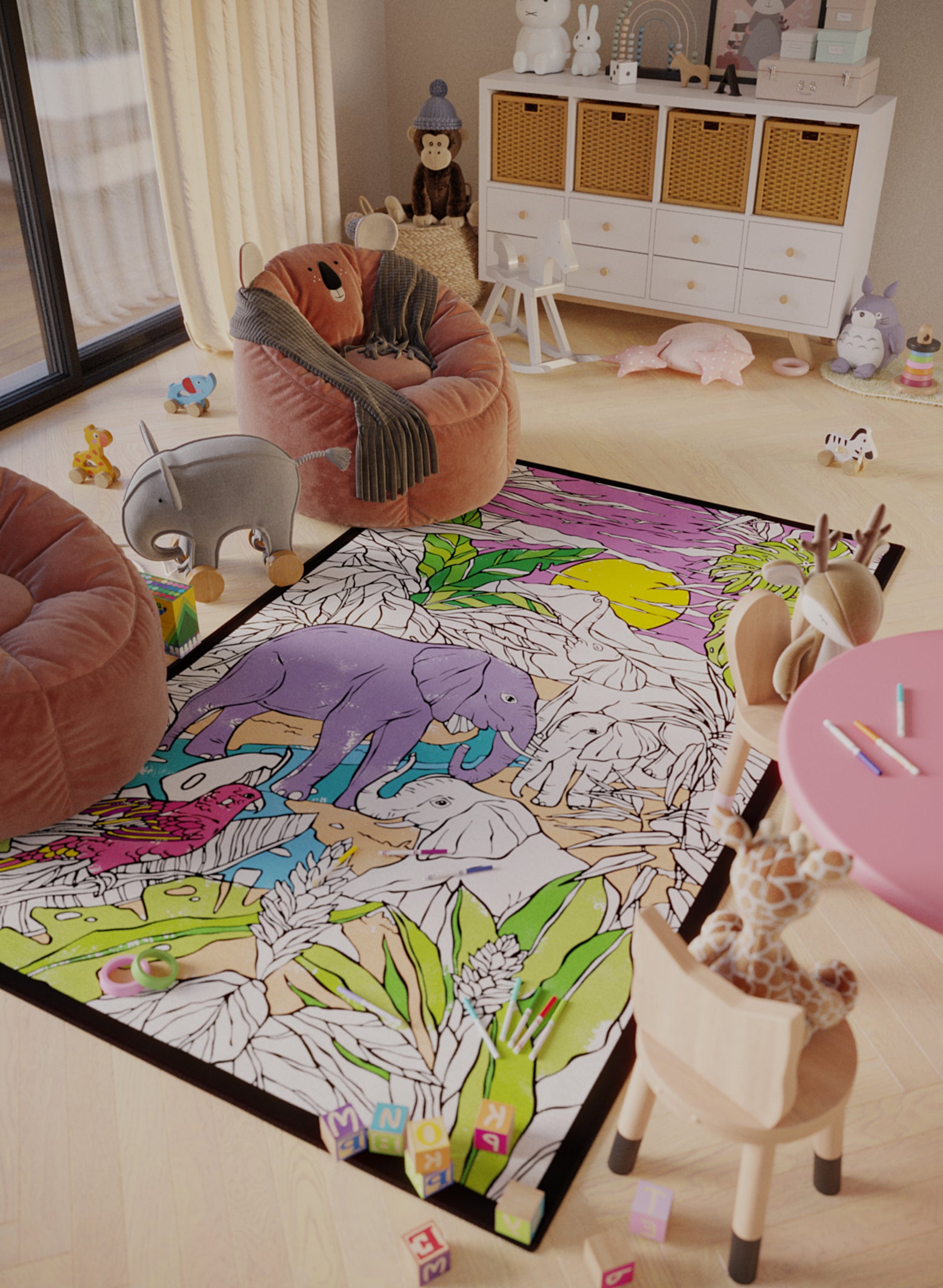 Coloring Rug Brand Fun Secret Garden Sunset Oasis Reverie Coloring