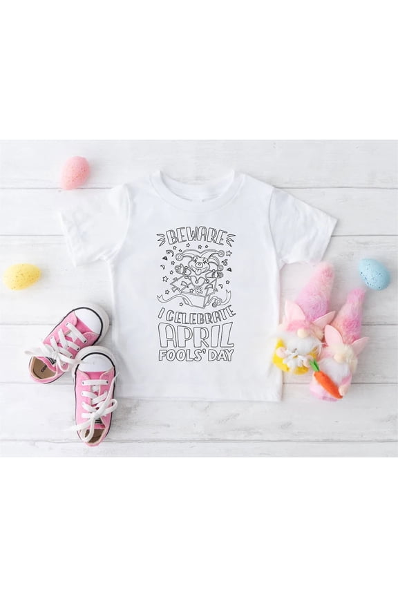 Coloring Shirt, Coloring April Fools Day Shirt, Color Your Own Shirt, White Shirt For Coloring, Birthday Party Activity Shirt TSHIRT All Size S-5XL