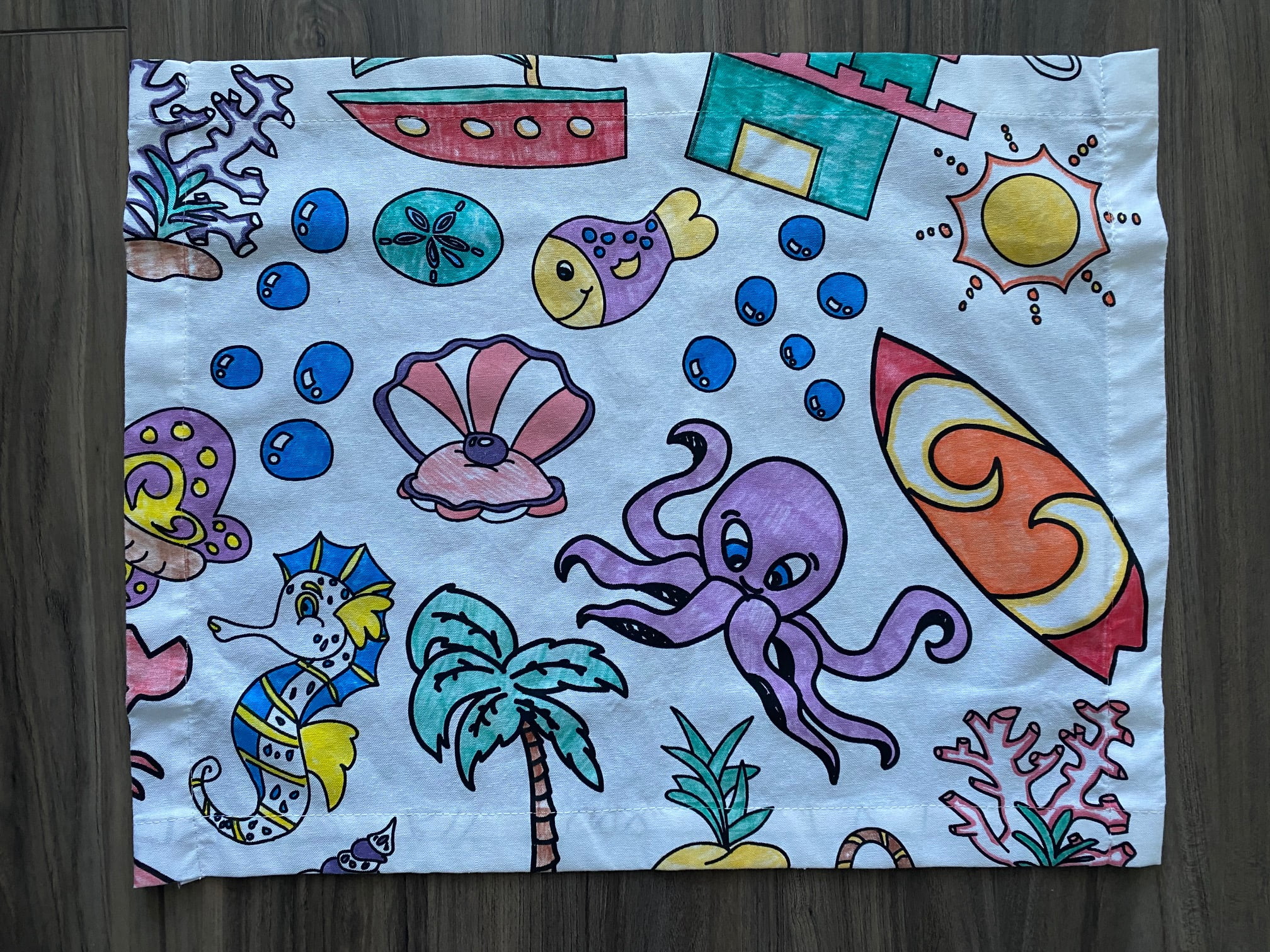 The Coloring Table - Oceantime Fun Design – Set of 4 Placemats (14"x18 ...