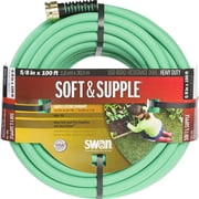 5/8 in ID x 100 ft L Garden Hose, Rubber Tube, Green, Aluminum x Aluminum Fitting