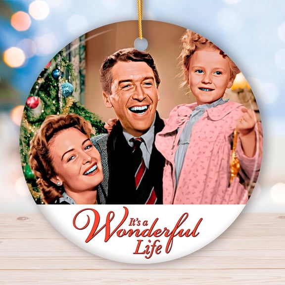 Colorized Ceramic It&rsquo;s a Wonderful Life Christmas Ornament
