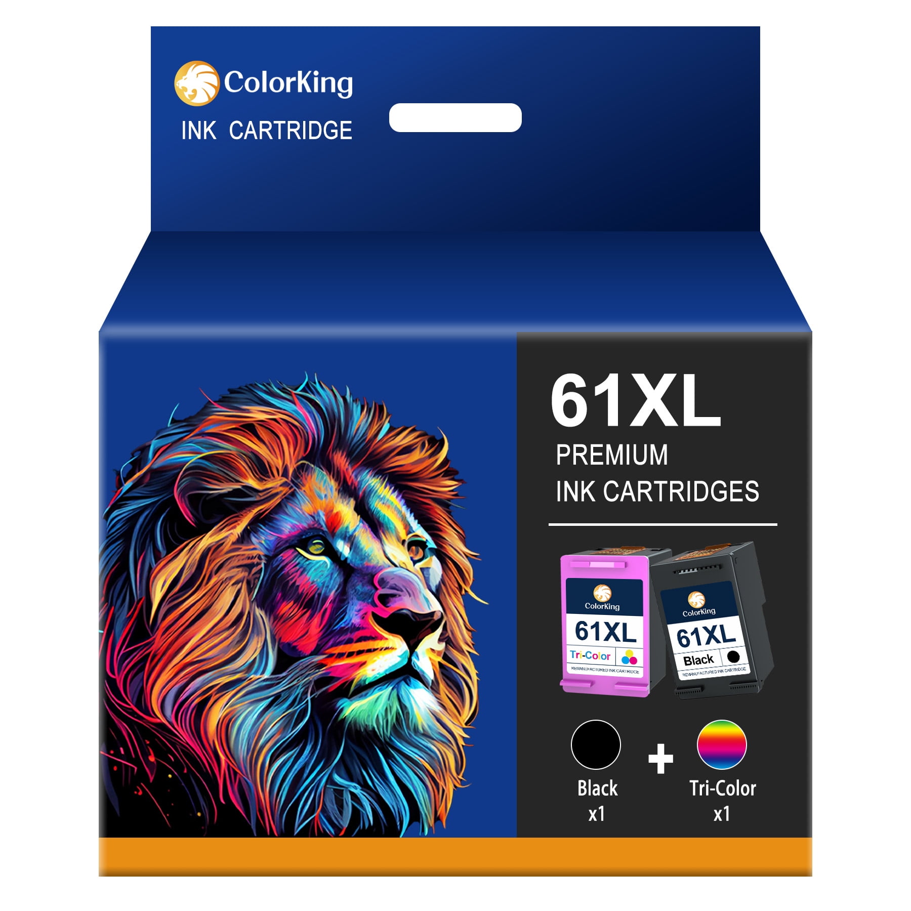 Colorking 61XL Ink Cartridge 61 Ink Replacement for HP 61 XL Black and Color to Work with HP