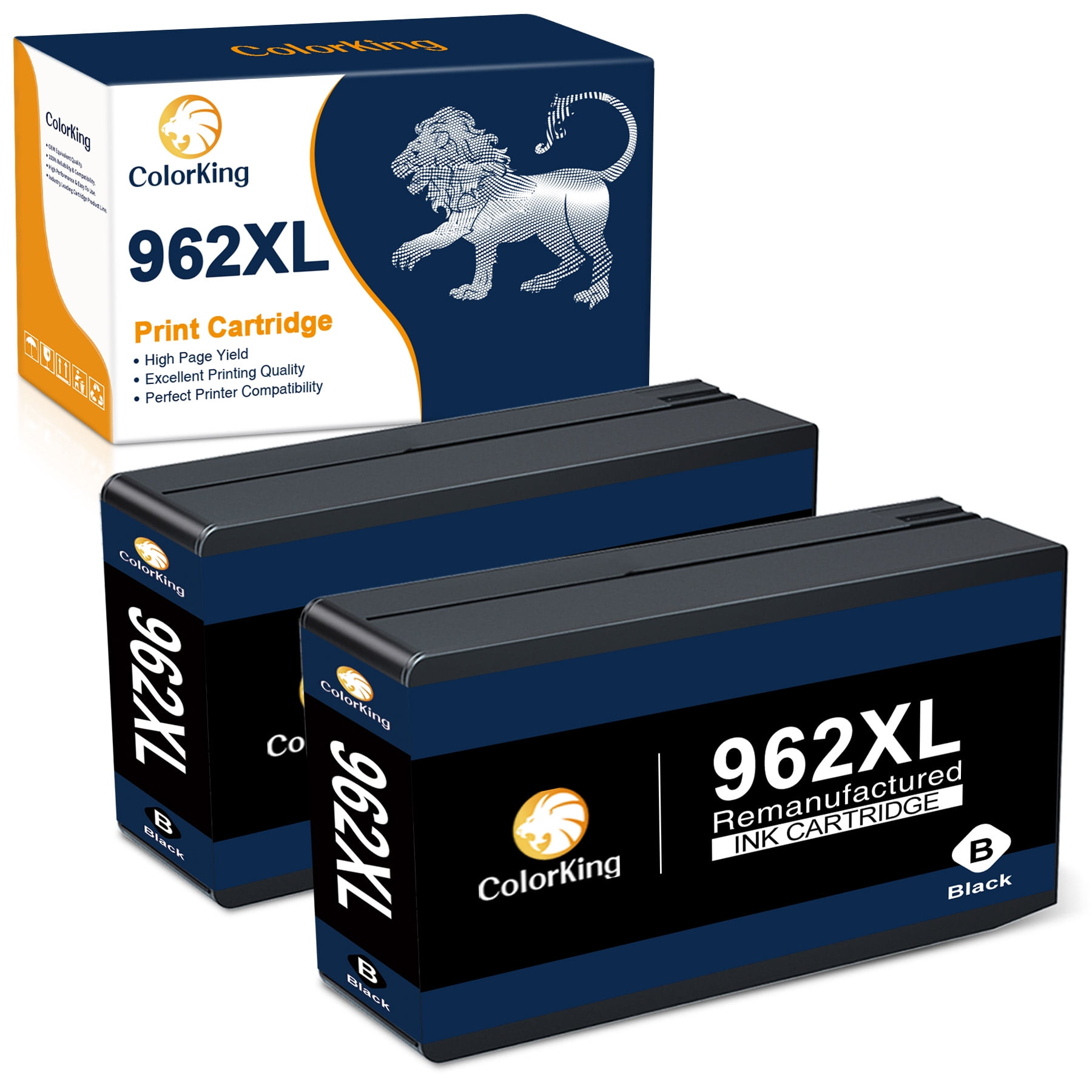 Colorking 962 XL Ink Replacement for HP 962 Black Ink Cartridges for