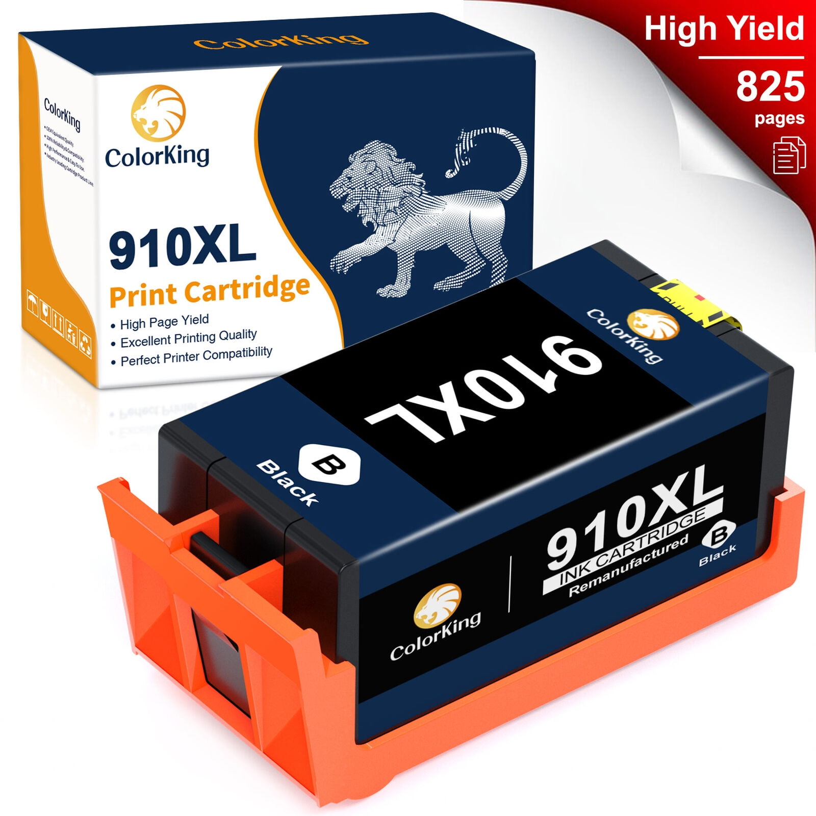 Colorking Ink 910 XL Black Replacement for HP 910XL Ink to Use with