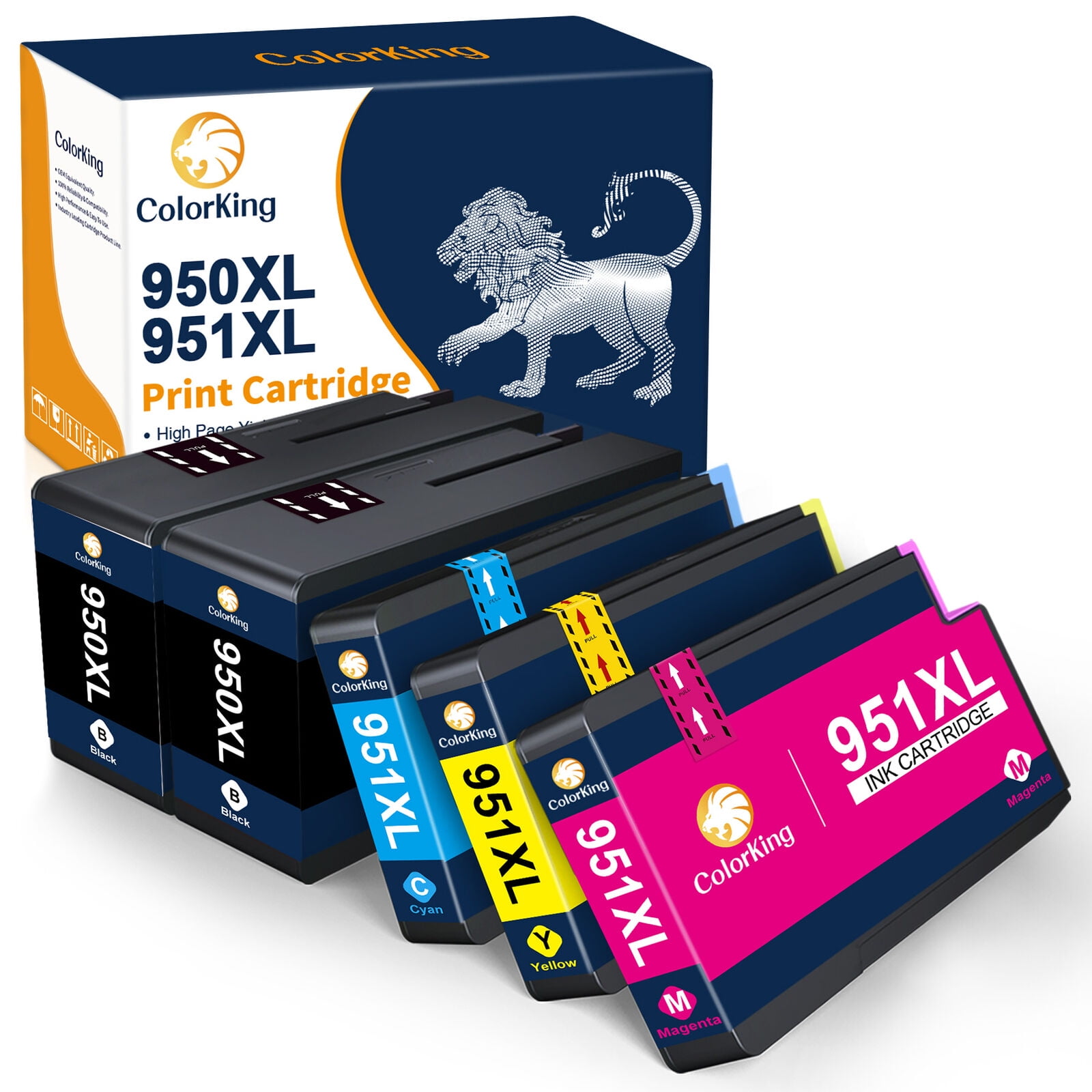 Colorking Ink 950XL 951XL Replacement for HP Printer Ink 950 and 951 to Use with OfficeJet Pro