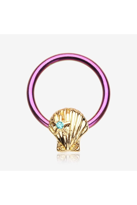 Colorline Ariel's Seashell Steel Captive Bead Ring