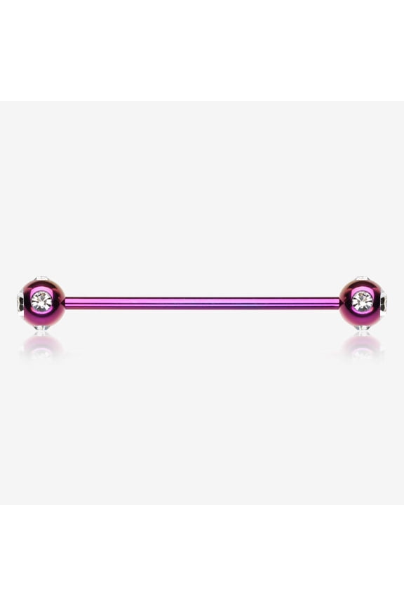 Colorline Aurora Gem Ball Industrial Barbell