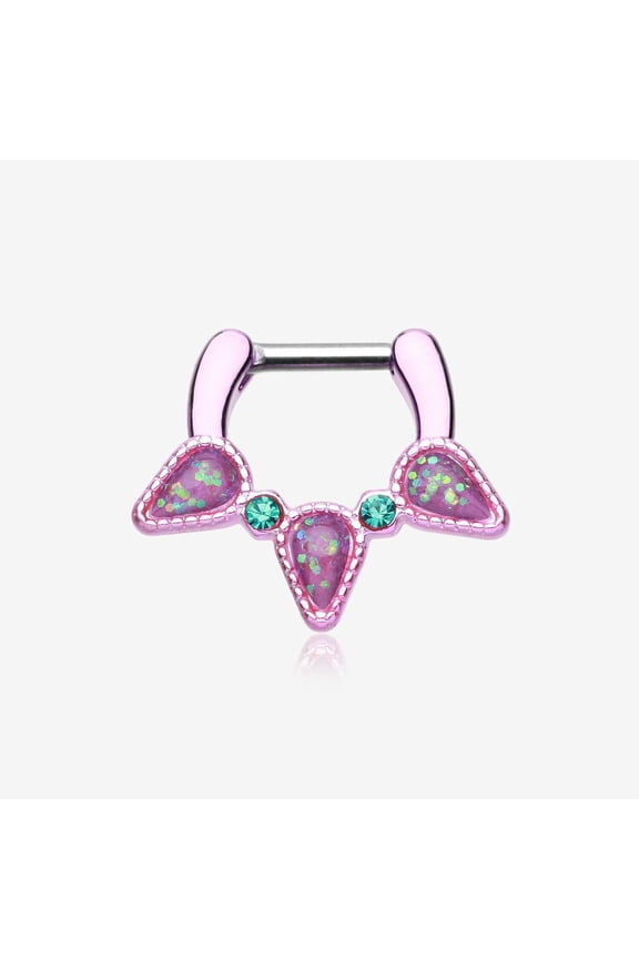 Colorline Opal Sparkle Trident Septum Clicker