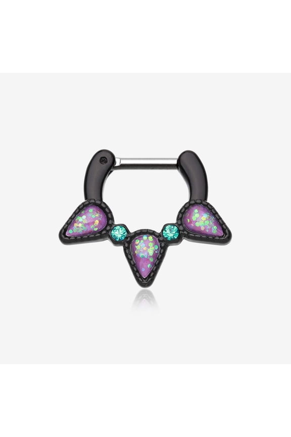 Colorline Opal Sparkle Trident Septum Clicker
