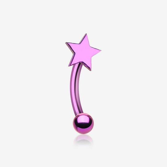 Colorline PVD Star Curved Barbell Eyebrow Ring