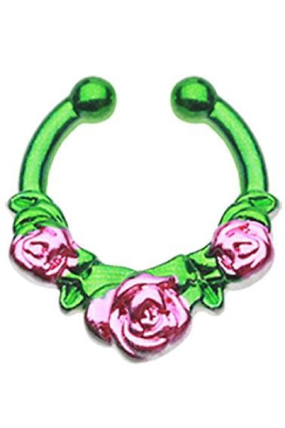 Colorline Rose Garden Icon Fake Septum Clip-On Ring