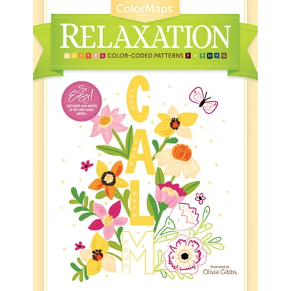 Pre-Owned Colormaps Relaxation: Color-Coded Patterns Adult Coloring Book (Paperback) by Olivia Gibbs