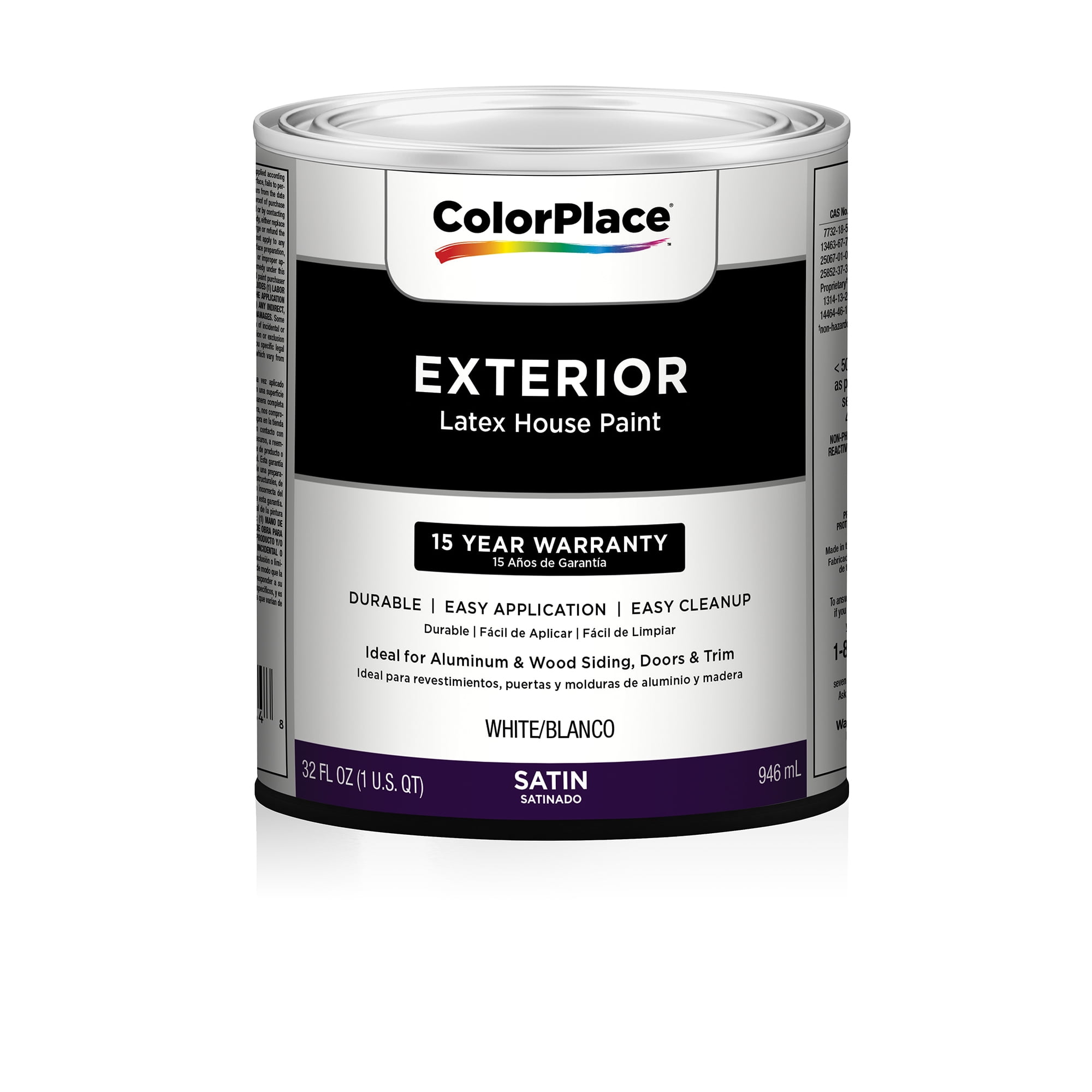 Colorplace Cp White Satin Exterior Paint Qt