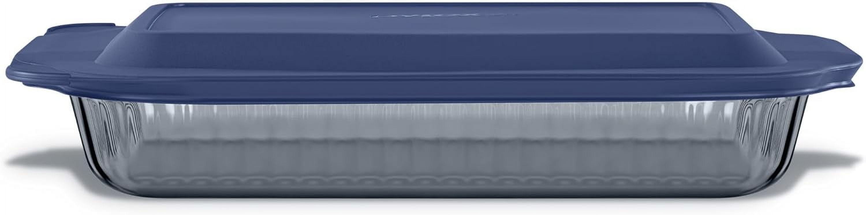 9x13 Blue Glass Baking Dish with BPA-Free Lid