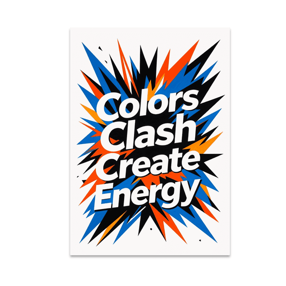 Colors Clash Create Energy - Abstract Art Enthusiast - 13x19 Poster Print
