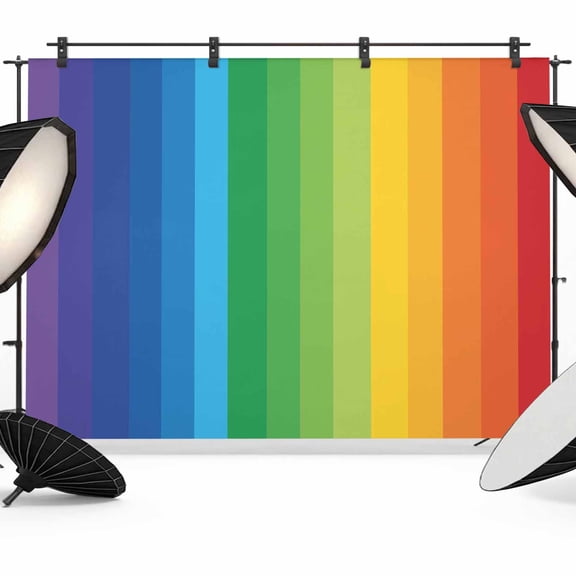 Colors Gradient Photography Backdrop 7x5FT, Purple Blue Green Yellow Orange Red Line Striped Photo Backdrops, Background for Photography Studio Photo Studio Background, Back Drop for Photoshoot