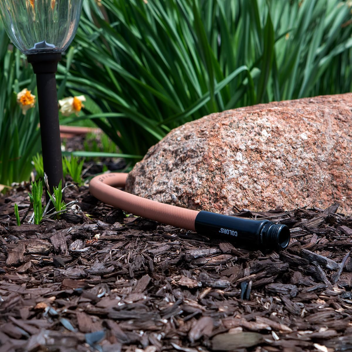 Colors Lead-In Garden Hose 5/8in. x 10ft., Lightweight All-Weather Water Hose,  and Flexible, Leak- Connections, Red Clay