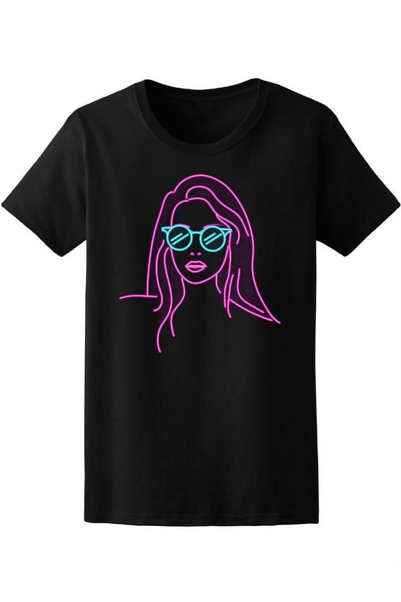 Colors Long Hair Girl In Sharp Effect T-Shirt Women -Image by Shutterstock, Female Small
