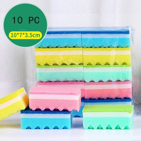 Colors Multi-Functional Sponges Non-Scratch Scrub Sponges Household Kitchen Cleaning Sponges Durable Scouring Pads,Pack of 10