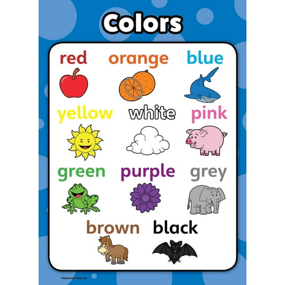 Colors Poster - Toddler Educational Charts
