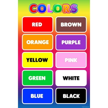 Colors Poster Toddler Kids Grade Education Educational Preschool Daycare Nursery Kinder Classroom School Homeschool Learn Learning Large Laminated Baby Babies Cool Wall Art Print Poster 12x18