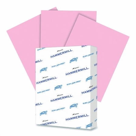 Colors Print Paper, 24 lb Bond Weight, 8.5 x 11, Pink, 500/Ream | Bundle of 2