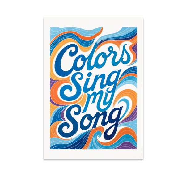 Colors Sing My Song Abstract Soundscape - Music Lover - 13x19 Poster Print