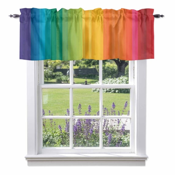 Colors Striped Valances for Windows Rainbows Gradients Yellow Red ...