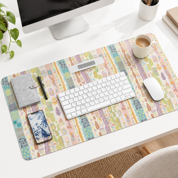 Colors in Light 35.4" x 16.7" PU Leather Large Mouse Pad Desk Blotter