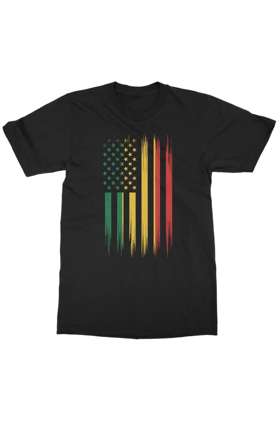 Colors of Heritage USA Flag African Tone History Unisex T-Shirt, S-5XL