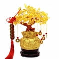 thumbnail image 1 of Colorsheng Feng Shui Yellow Quartz Crystal Tree, Bonsai Style Money Trees Decoration for Luck and Wealth (Purse) C95, 1 of 3