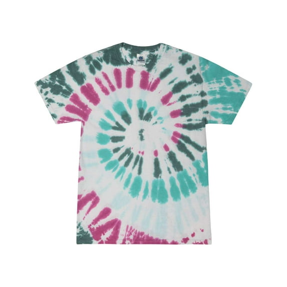 Colortone 100% Cotton Tie Dye Shirt for Women and Men, Large, Everglades