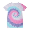 thumbnail image 1 of Colortone B11902142 Women Tie-Dyed V-Neck T-Shirt, Unicorn - Extra Small, 1 of 6