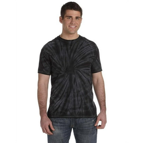 Colortone Mens Multi-Color Tie-Dyed T-Shirt, L, Spider_Black