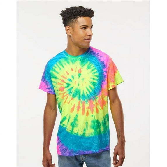 Colortone Mens Multi-Color Tie-Dyed T-Shirt, M, Multi_Blue
