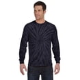 thumbnail image 1 of Colortone Mens Tie-Dyed Long Sleeve T-Shirt, L, Spider_Navy, 1 of 2