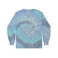 thumbnail image 1 of Colortone Mens Tie-Dyed Long Sleeve T-Shirt, S, Lagoon-0, 1 of 5