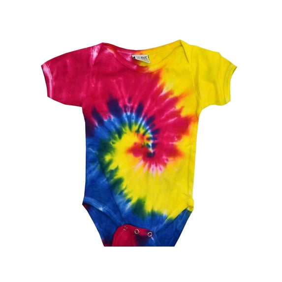 Colortone Tie-Dye Baby Bodysuit, Infant Creeper Multi-Color Unisex 6M to 24M