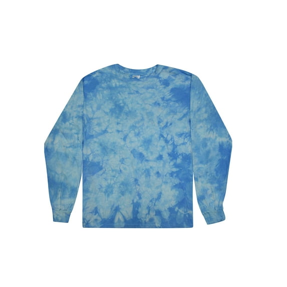 Colortone Tie-Dye Crystal Wash Long Sleeve T-Shirts Men Adult S to 3XL Plain Colors